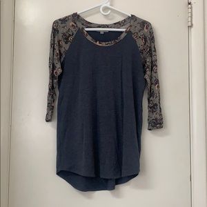 Floral Half Sleeve Blue Shirt